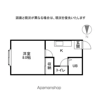 ドリームパレス由良【2B号室】の間取り