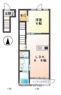 レーグル1番館【2階】の間取り