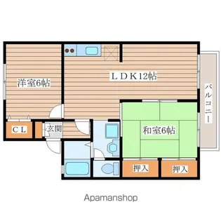 パレーシャル栗生Ⅰ【1階】の間取り