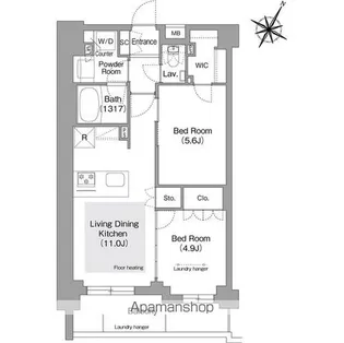 コンフォリア・リヴ文京護国寺【1階】の間取り