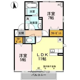 西五城ヒルズ【2階】の間取り