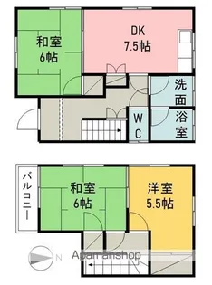愛媛県松山市朝生田町1丁目【一戸建】の間取り