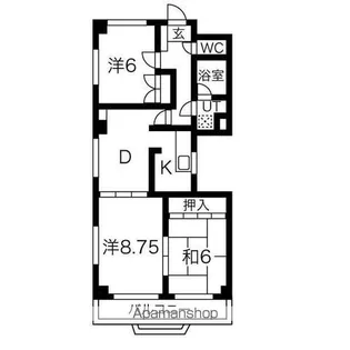 パルナスよもぎ台【3階】の間取り