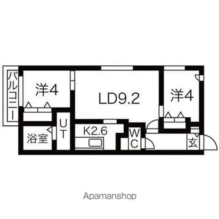 プレミアシティ美園【2階】の間取り