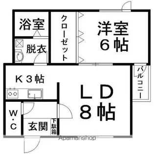 リバーサイドラピュタノース【1階】の間取り