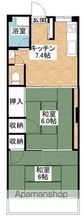 ラフィネス清水【202号室】の間取り