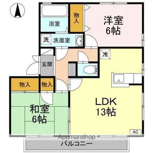 カーサ・フォンテーヌ A棟【1階】の間取り