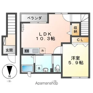 愛媛県新居浜市田所町【アパート】の間取り