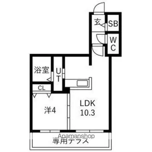 仮)宮の森2ー2MS【108号室】の間取り