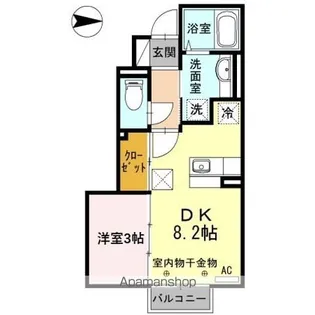 タスカータソルテ松島 B棟【1階】の間取り