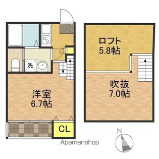 船橋VILLAGE【103号室】の間取り