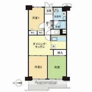 横浜スカイハイツ【4階】の間取り