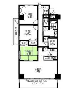 ADVANCE NAGAIⅢ【6階】の間取り