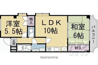 サンヴェール桂【201号室】の間取り