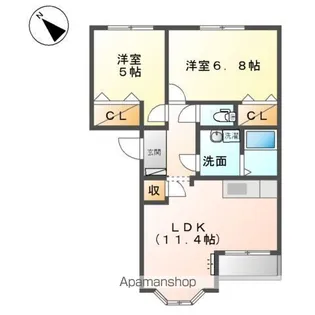 アリスタウン【1階】の間取り