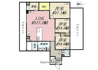 SIGNATURE07(シグネチャーゼロセブン)【3階】の間取り