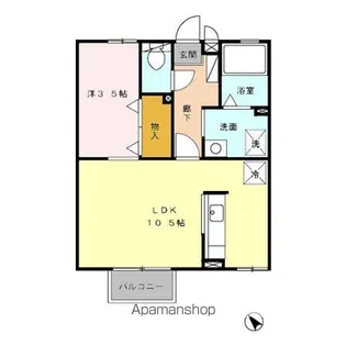 ルミエールTOJIKI B棟【2階】の間取り