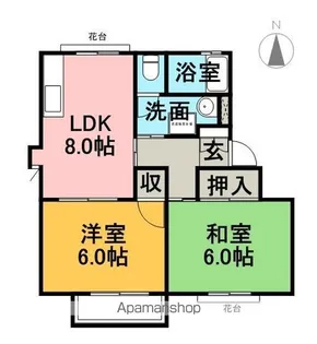 シャネルスィートA棟【202号室】の間取り