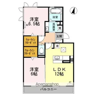 マンダリーヌ【105号室】の間取り