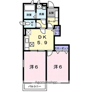 ファミールコートⅡ B【1階】の間取り