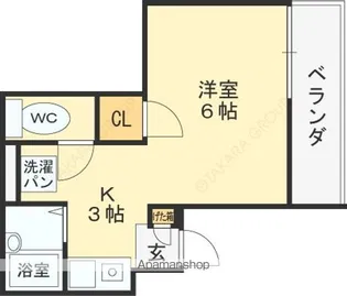 ガリューコート菱屋西【1階】の間取り