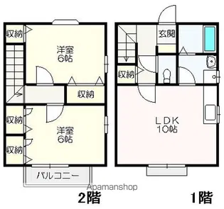 サニーガーデンB【1号室】の間取り