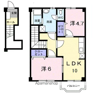 プロスペールマエタA【2階】の間取り