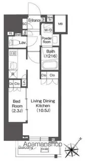レフィールオーブ代々木【12階】の間取り