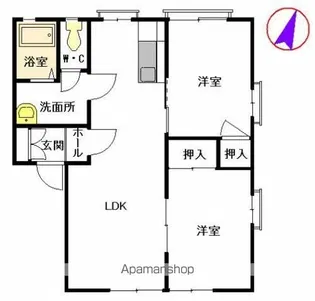 スワン砂場【103号室】の間取り