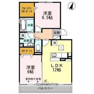モンクールK&M【1階】の間取り