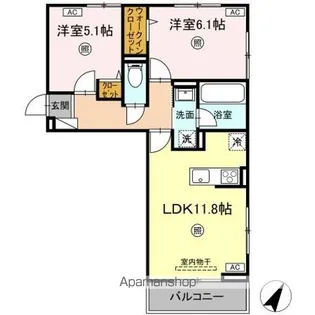 DーRESENA丸山S【3階】の間取り