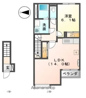 リヴィエールピア【2階】の間取り