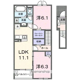 ファミールケイ A【2階】の間取り