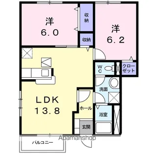 サンパティークB【1階】の間取り