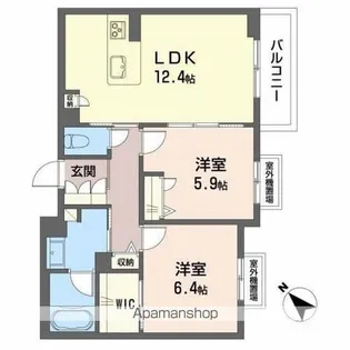 ルナリジエール【202号室】の間取り