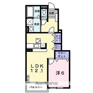 プラシードA【102号室】の間取り