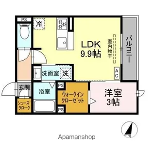 DーHILLS二之宮【3階】の間取り