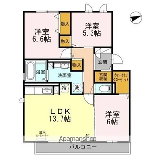 セジュール NANA【1階】の間取り