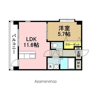 リシェス博多【5階】の間取り
