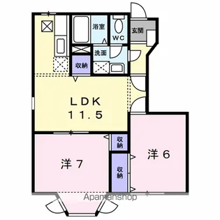 カーサ徳光 B棟【1階】の間取り
