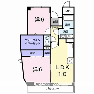 クレールコート【2階】の間取り