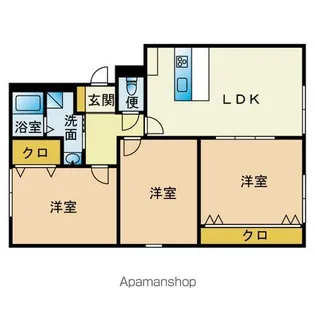 サンビレッジ青葉F棟【102号室】の間取り