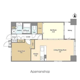 レクセルマンション上野松が谷【6階】の間取り