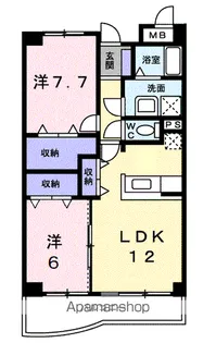 2LDKの間取り画像