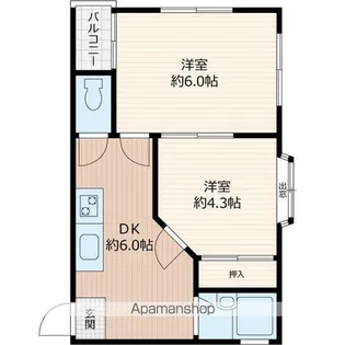 キャピタル住之江公園【3階】の間取り