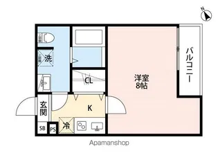 CRASTINE西堀8丁目B【1階】の間取り