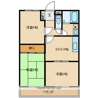 カステリヨ 三光【2階】の間取り