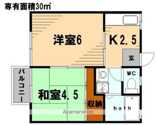 中村ハイツ1【201号室】の間取り