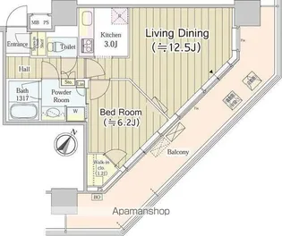 ユニゾンタワー【13階】の間取り