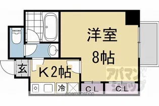 サンフローラ丸太町【608号室】の間取り